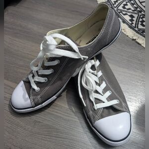 Grey Converse Shoes With Thin Style Bottom Sole